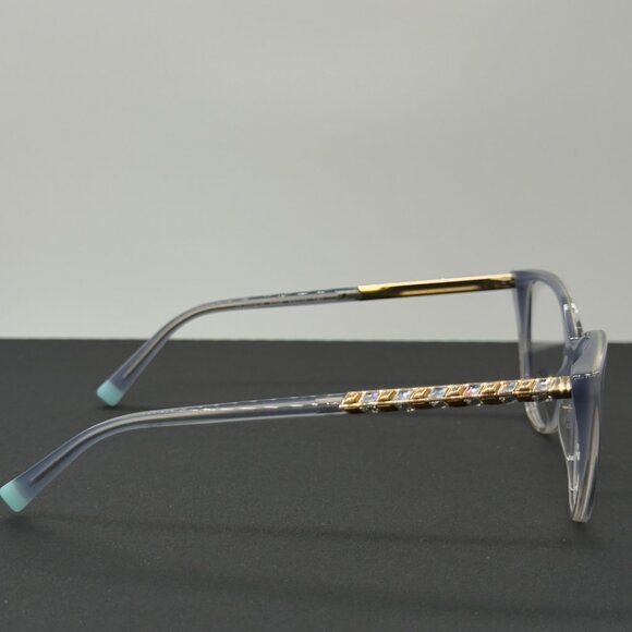 Tiffany & Co. Eyeglasses TF 2214-B 8298 Grey Blue Crystal Gold Frames Only READ - Picture 9 of 13
